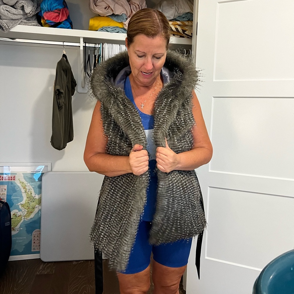 Racoon faux fur vest